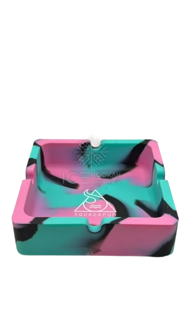 CINZEIRO DE SILICONE SQUADAFUM PRETO, ROSA E VERDE AGUA